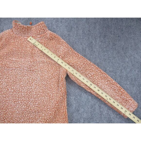 Scully Pullover Womens Medium Orange Sherpa Fleece Quarter Zip Raglan Cozy Teddy - Picture 6 of 16